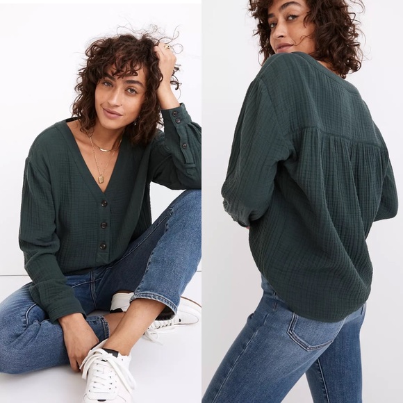 Madewell Tops - Madewell Lightspun Evert Top, size large NWOT